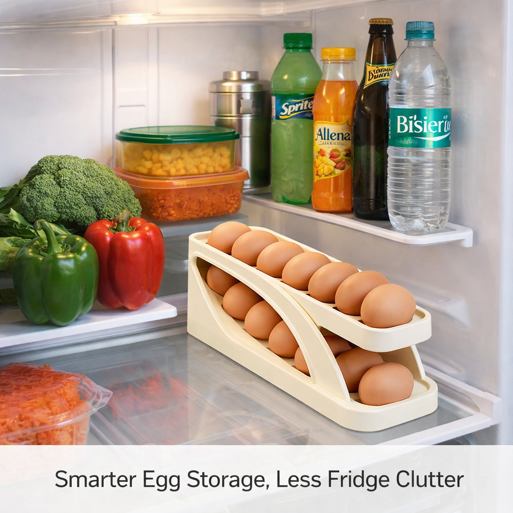 Automatic Rolling Egg Holder for Fridge