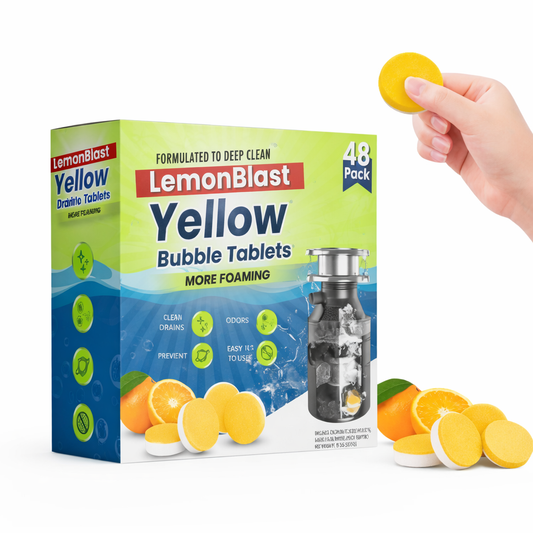 Lemon Foaming Drain Cleaning Tablets for Sink, Pipes & Disposal