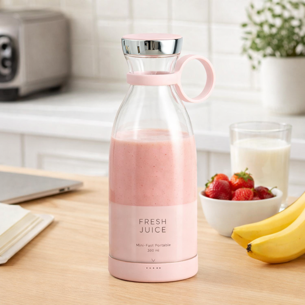Portable Mini Juice Blender Bottle – USB Rechargeable