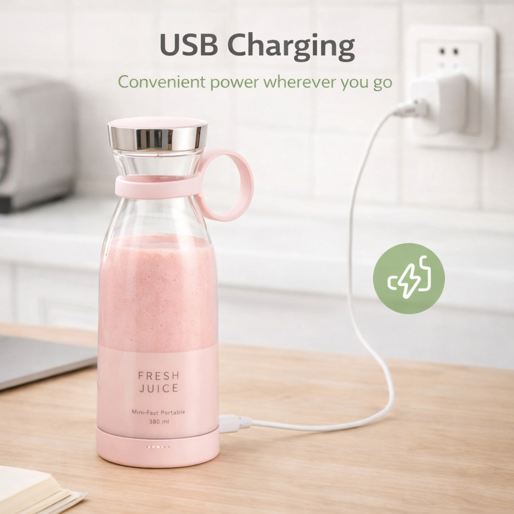 Portable Mini Juice Blender Bottle – USB Rechargeable