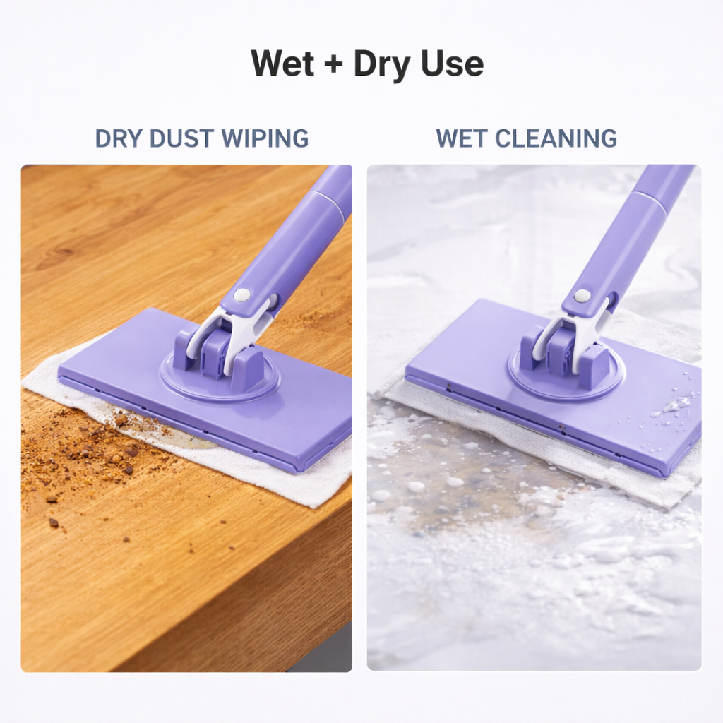 Easy-Clean Mini Mop With Auto Cloth Grip