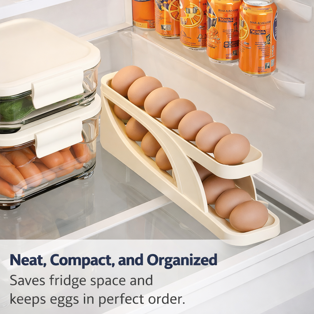 Automatic Rolling Egg Holder for Fridge