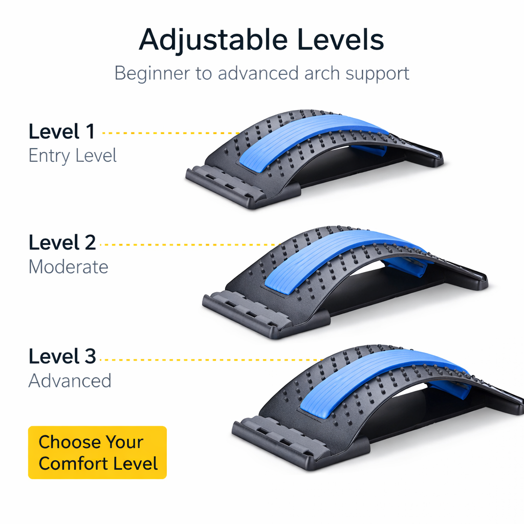 Multi-Level Back Stretcher for Back Pain Relief & Posture Support