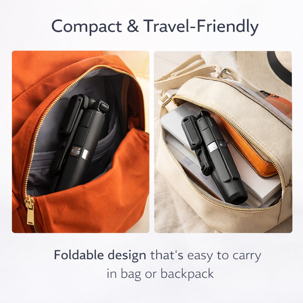 3-in-1 Selfie Stick Tripod with Flash & Bluetooth Remote