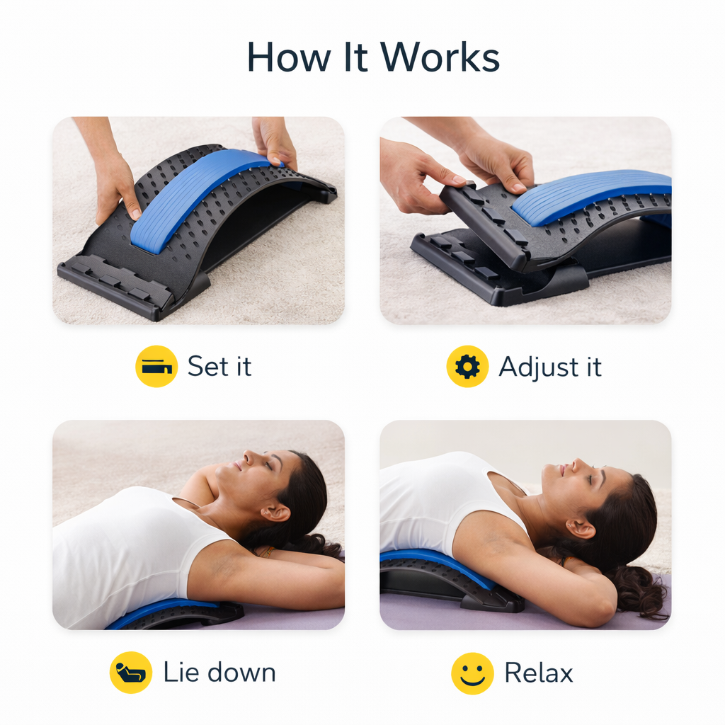 Multi-Level Back Stretcher for Back Pain Relief & Posture Support