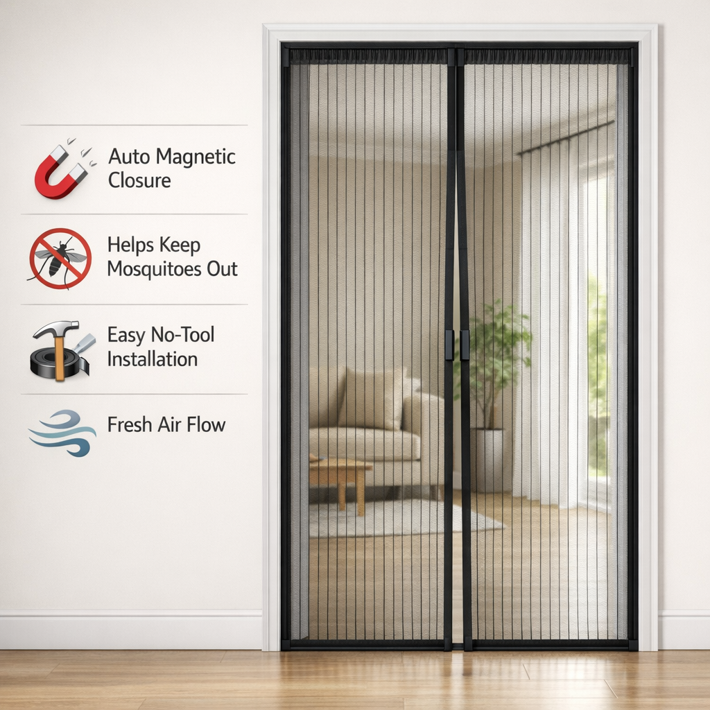 Magnetic Mosquito Mesh Door Curtain