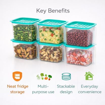Fridge Storage Containers Set of 6 – 1000 ml