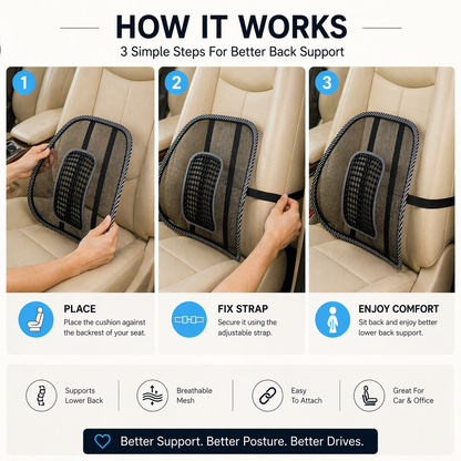 ErgoMesh Car Back Support Cushion
