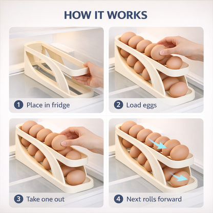 Automatic Rolling Egg Holder for Fridge