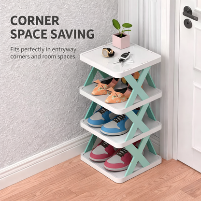 4 Layer Stylish Shoe Storage Organizer with Top Utility Shelf