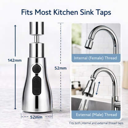 3 Mode Kitchen Sink Faucet Splash Head