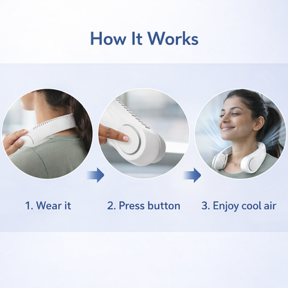 Portable Neck Fan – Hands-Free Bladeless Cooling Fan