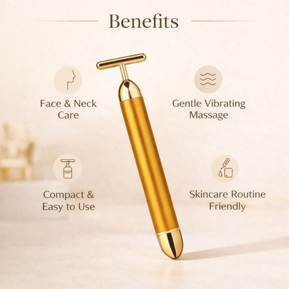 24K Gold T-Bar Facial Massager