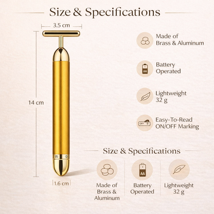 24K Gold T-Bar Facial Massager