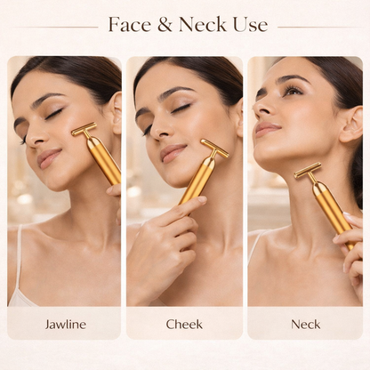 24K Gold T-Bar Facial Massager