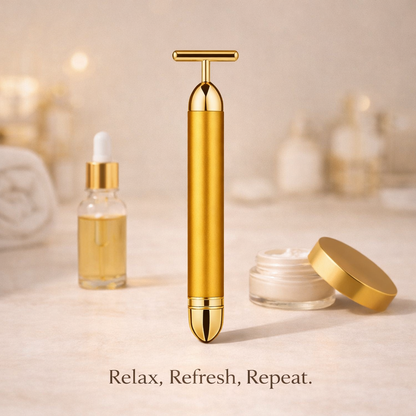 24K Gold T-Bar Facial Massager
