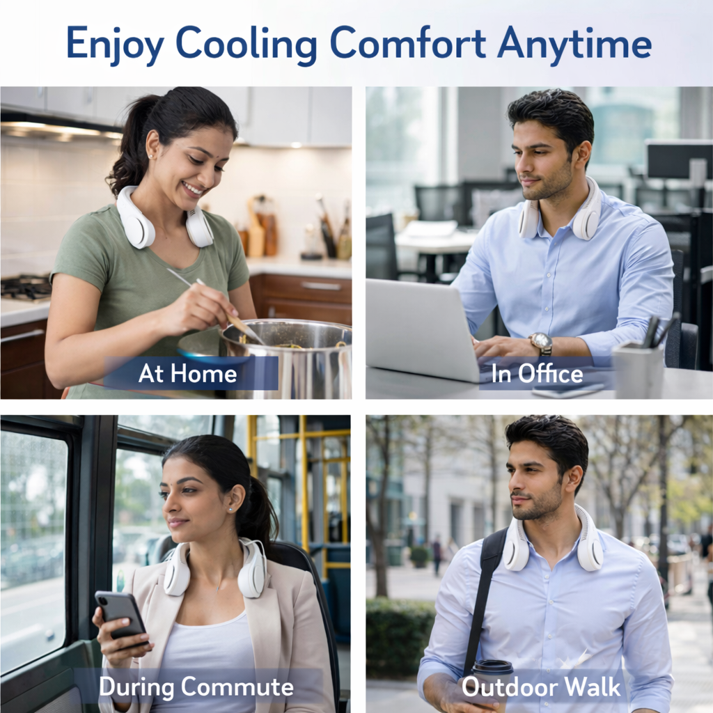 Portable Neck Fan – Hands-Free Bladeless Cooling Fan