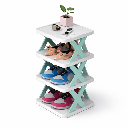 4 Layer Stylish Shoe Storage Organizer with Top Utility Shelf