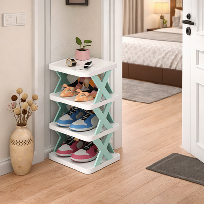 4 Layer Stylish Shoe Storage Organizer with Top Utility Shelf