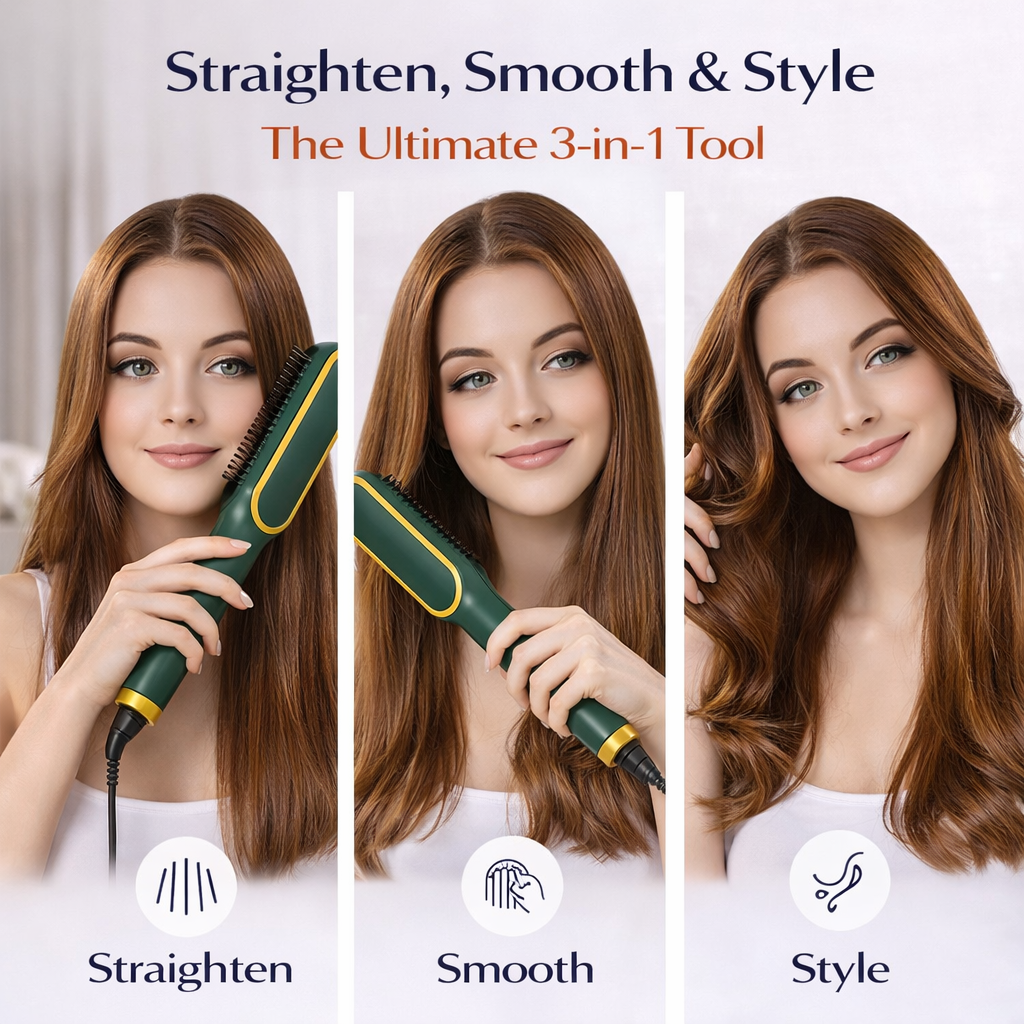 3-in-1 Hair Straightening Brush