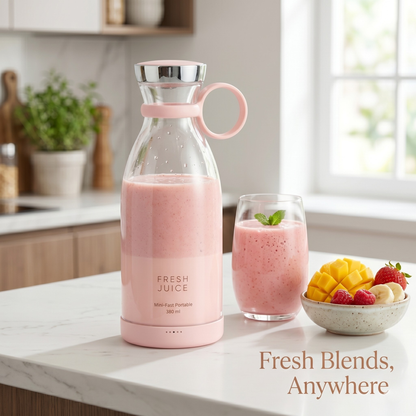 Portable Mini Juice Blender Bottle – USB Rechargeable