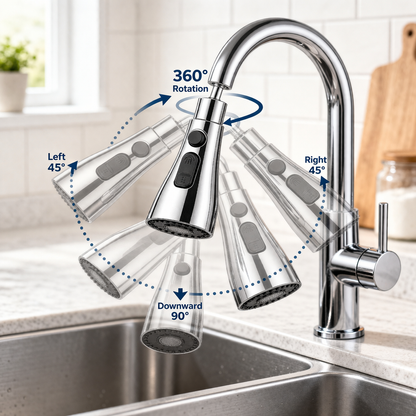 3 Mode Kitchen Sink Faucet Splash Head