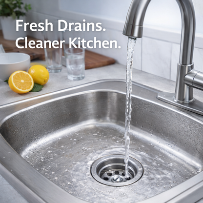 Lemon Foaming Drain Cleaning Tablets for Sink, Pipes & Disposal