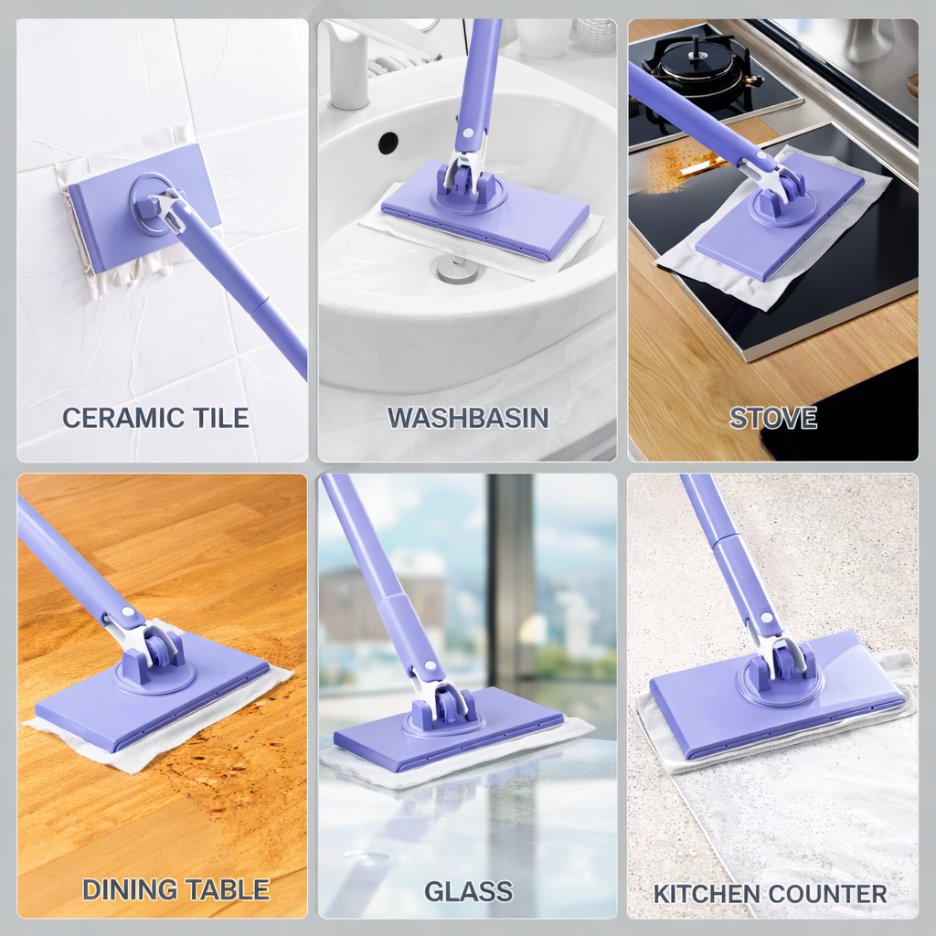 Easy-Clean Mini Mop With Auto Cloth Grip
