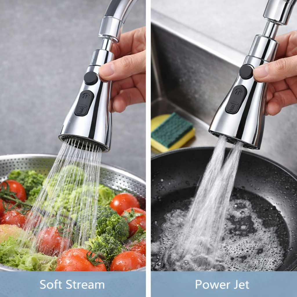 3 Mode Kitchen Sink Faucet Splash Head