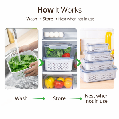 Nesting Fresh Food Storage Box Set with Lids