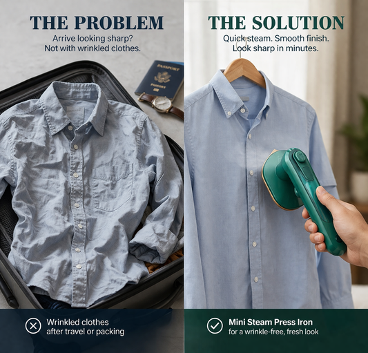 Mini Steam Press Iron – Portable Dry & Wet Travel Steamer