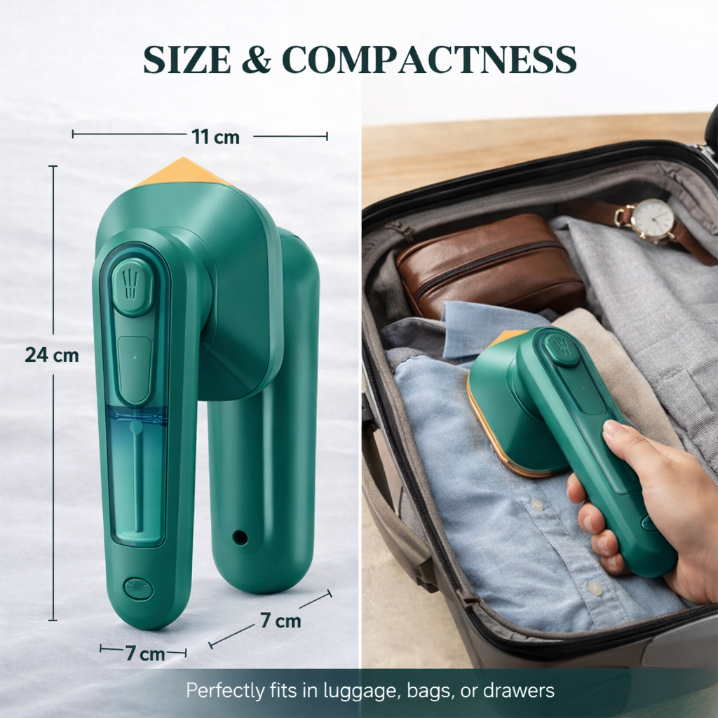 Mini Steam Press Iron – Portable Dry & Wet Travel Steamer