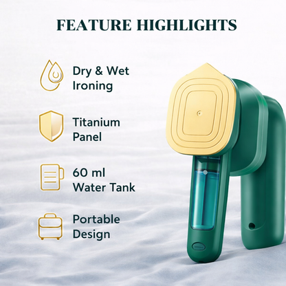 Mini Steam Press Iron – Portable Dry & Wet Travel Steamer