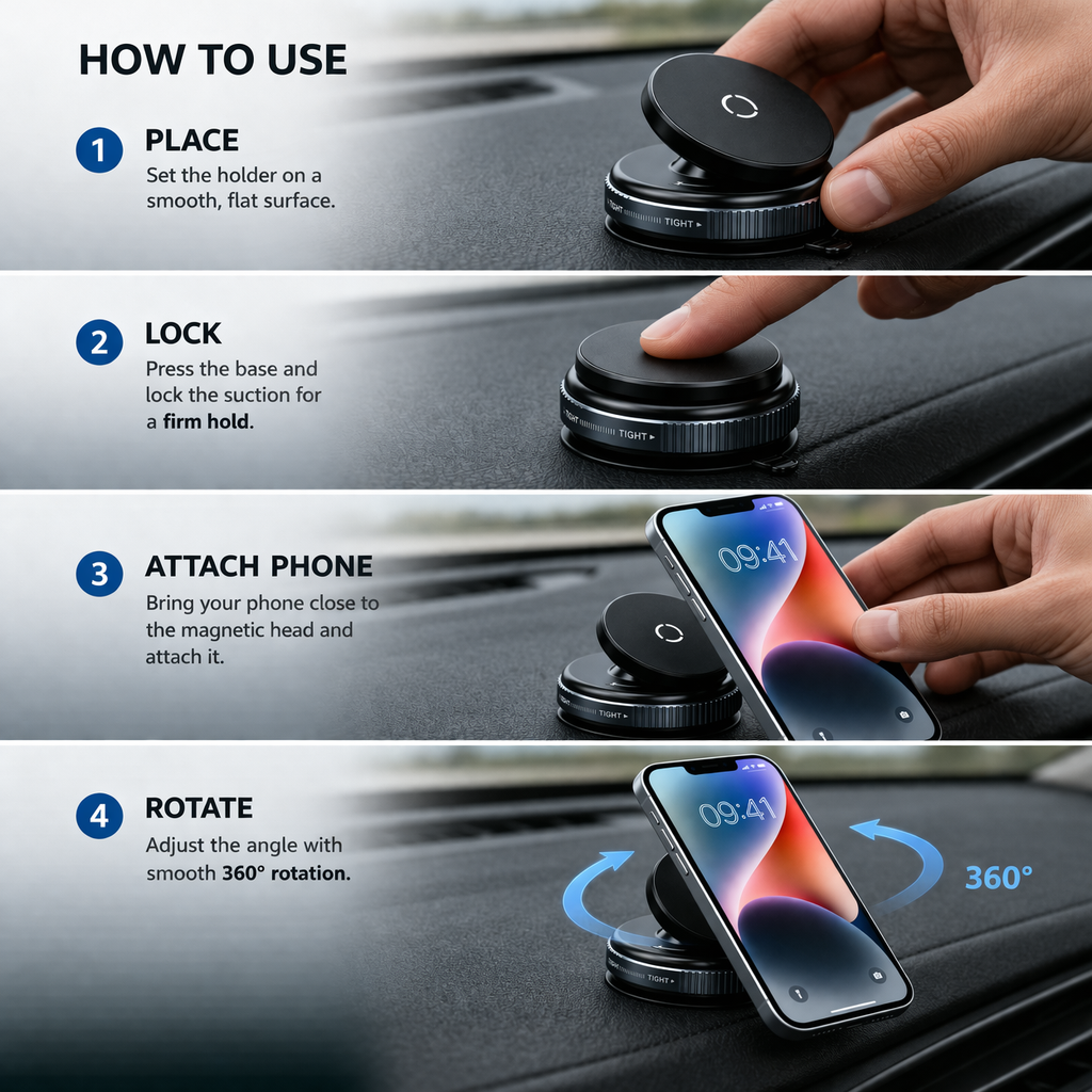 360° Magnetic Suction Phone Holder